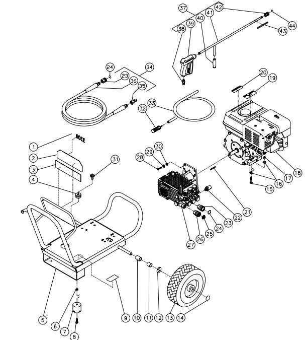 MITM JP-3304-0MHB pressure washer parts and manual